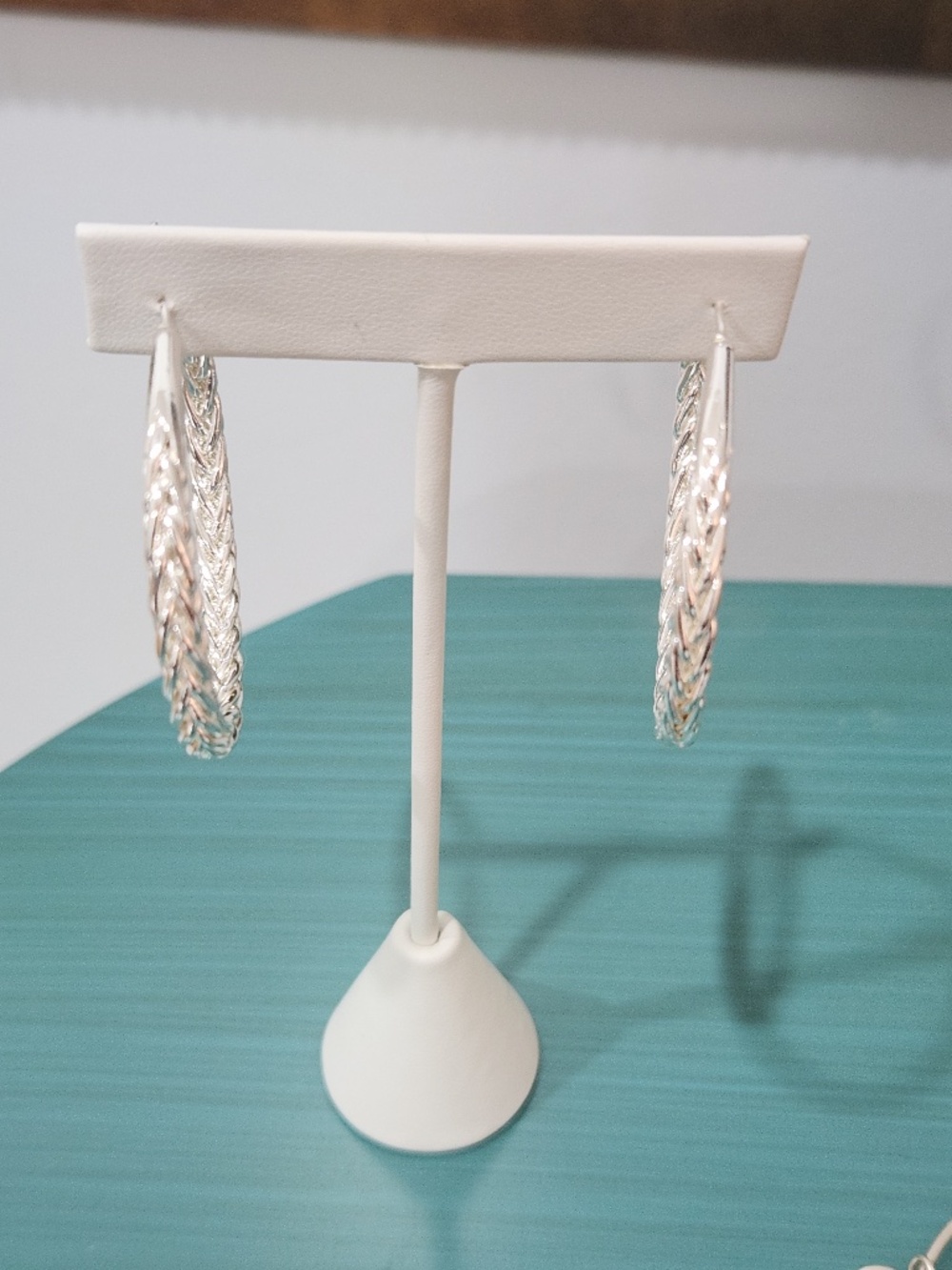Senteria Sterling Silver Twisted Hoop Earrings 2" / 50 MM Snap Back Closure